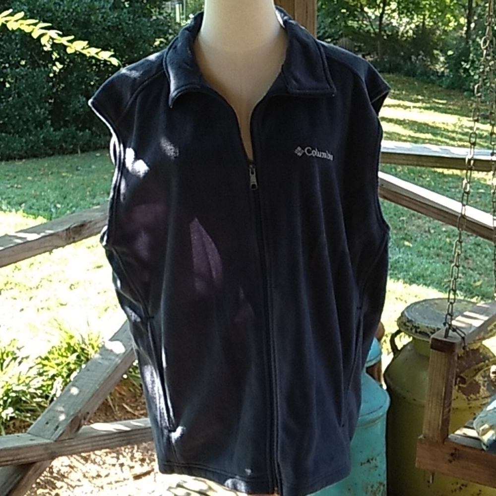 Columbia blue fleece vest XL unisex